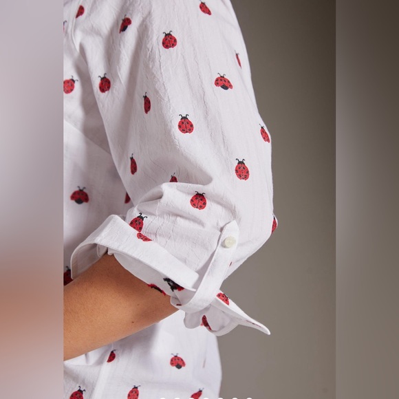 NWT Maeve by Anthropologie Classic Lady Bug Buttondown, Size L - Picture 5 of 13